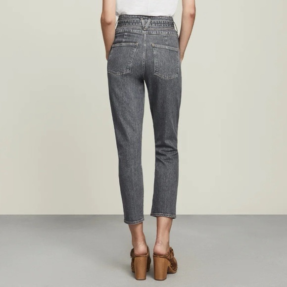 NWT VERONICA BEARD LOGAN Straight Leg Jeans Tie Belt Extra High Rise Size 26 - Picture 4 of 16